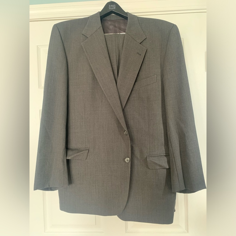 Joseph Abboud For Saks Fifth Avenue Men’s Gray Wool Suit 46L /super 100s.